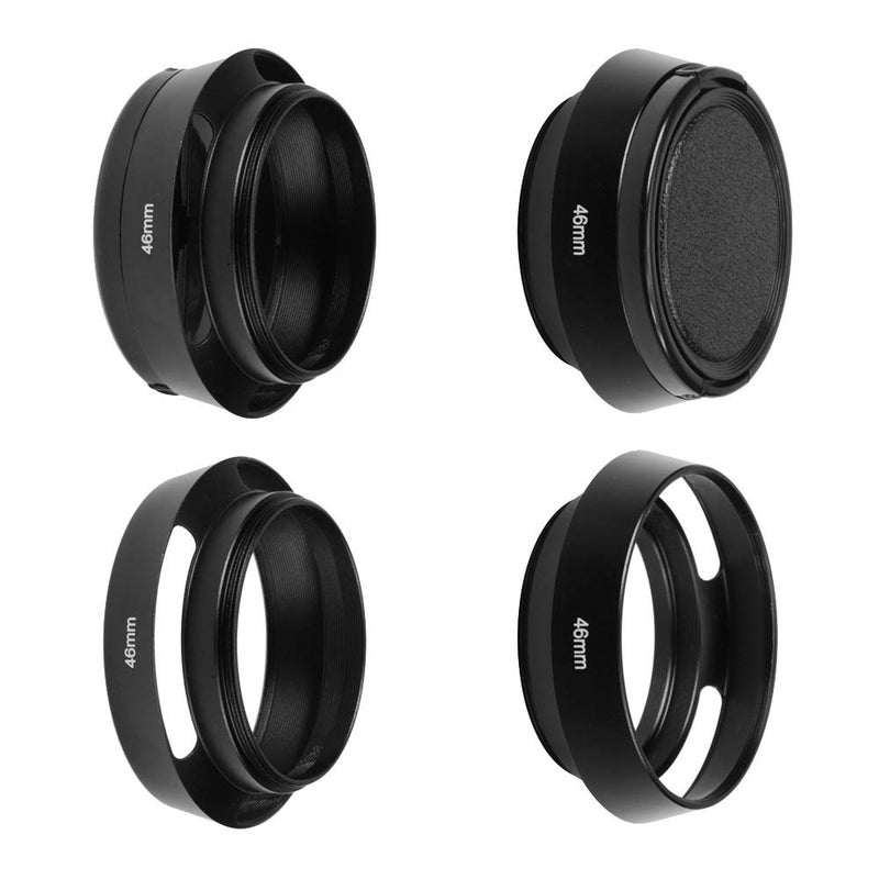 SIOTI 46mm Lens Hood, Oxidation Matte Anti Reflective Treatment, Aluminum Alloy, with 1 * 52mm Lens Cap, Compatible with Sony/Canon/Nikon/Fuji etc >40mm Camera Lens - Image 2